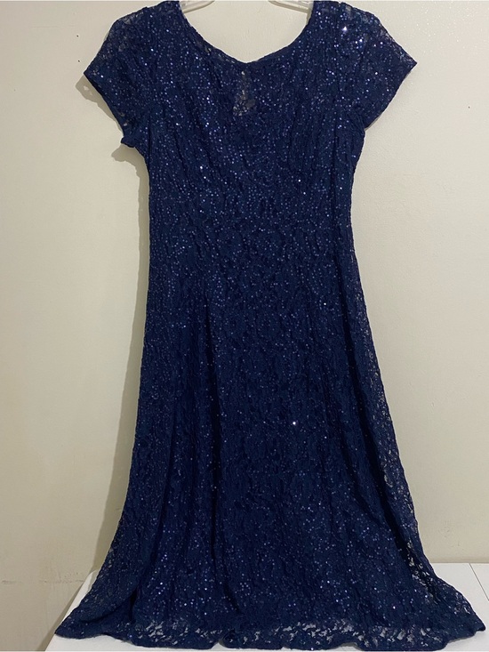 Ignite Evenings Dresses & Skirts - Ignite Women’s Cocktail Sparkling Navy Lace Formal Dress Size 12